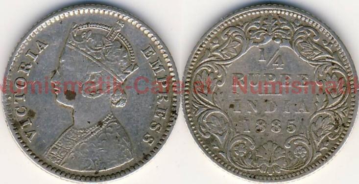 Quarter Rupee 1885