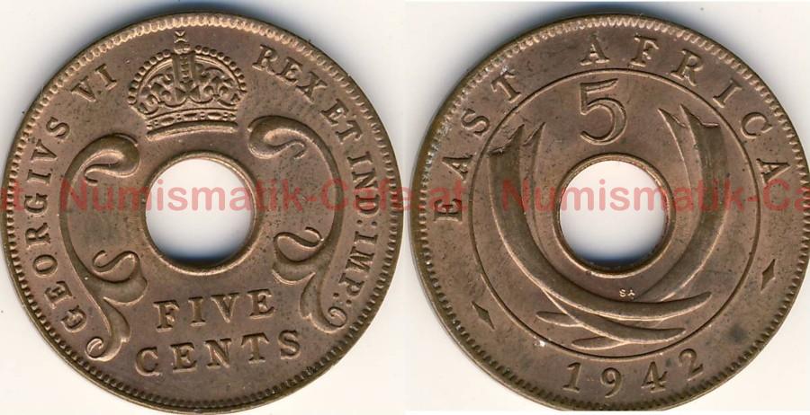 #HSb11 - 5 Cents, 1942SA, Pretoria
