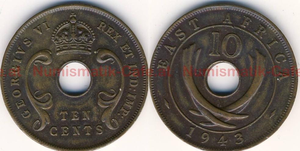 #HSb18 - 10 Cents, 1943SA, Pretoria