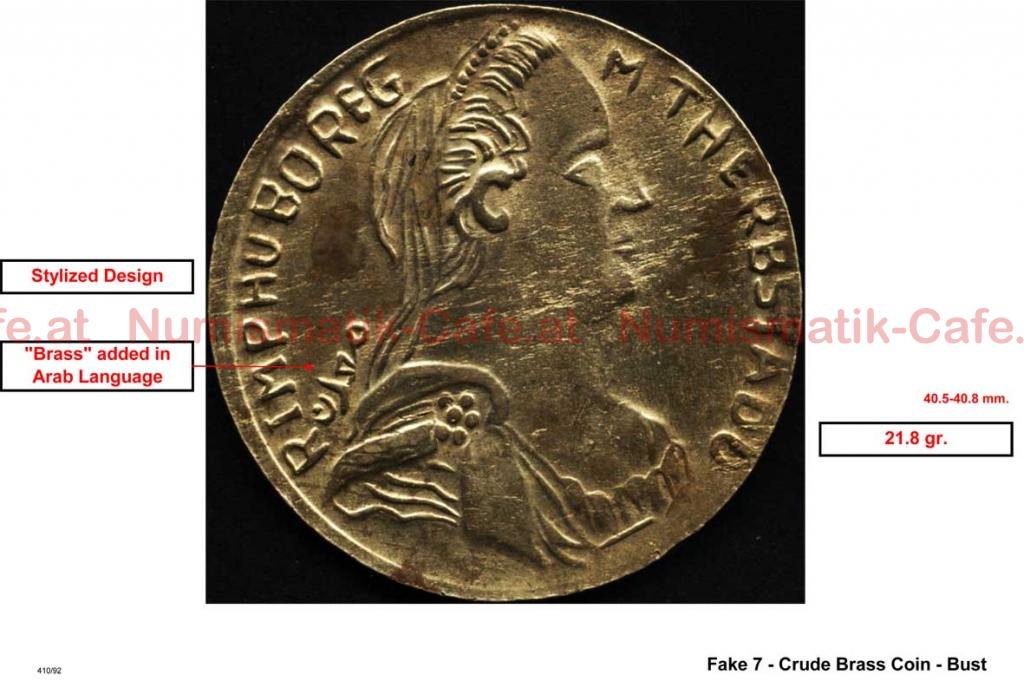 Fake 7 - Crude Brass Coin - Bust LR