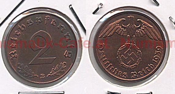 J.362 2 Reichspfennig 1939 B