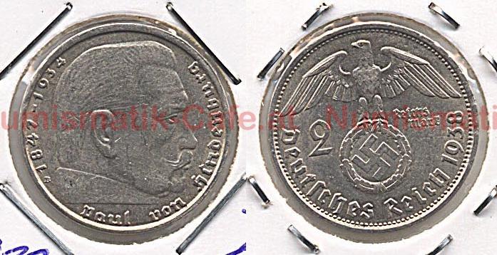 J.366 2 Reichsmark 1938 B