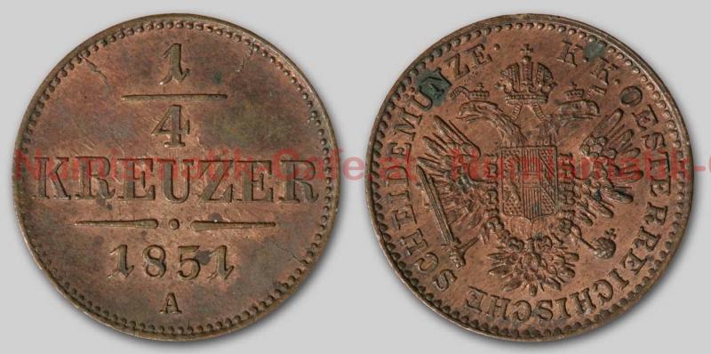 1/4 Kreuzer 1851 A