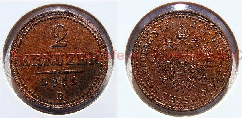 2 Kreuzer 1851 B