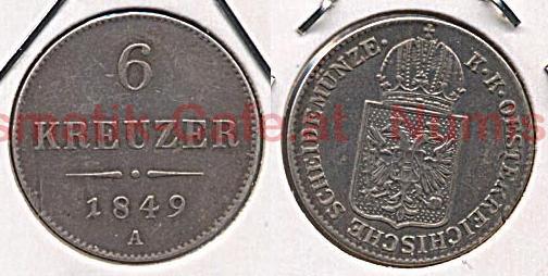 6 Kreuzer 1849 A Wien