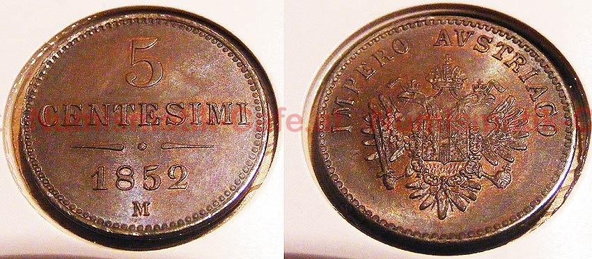 5 Centesimi 1852 M