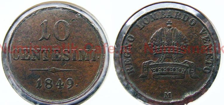 10 Centesimi 1849 M