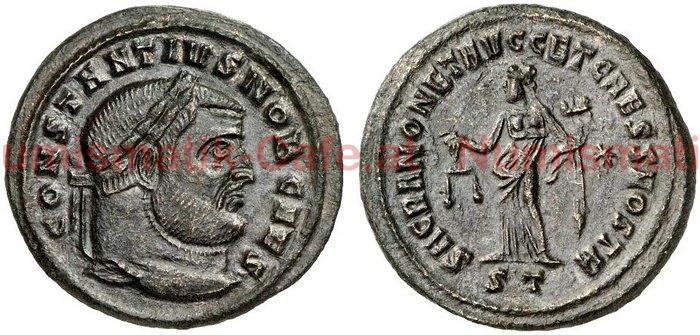 CONSTANTIUS I CHLORUS - Follis-TICINUM-RIC VI/48a