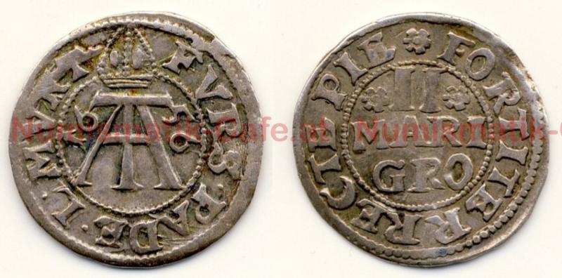 #S134Aa 2 Mariengroschen (= 1/18 Taler) 1656