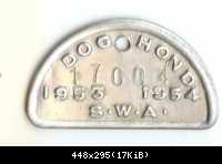 SWA Hundemarke 1953 - 1954 halbrund