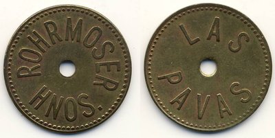 Costa Rica Token Rohrmoser Hnos. Las Pavas modern Rulau 1. #-.jpg