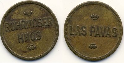 Costa Rica Token Rohrmoser Hnos Las Pavas Rulau 1. #-.jpg