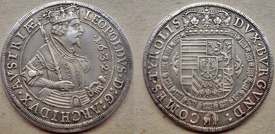 Ehz. Leopold V. , Taler 1632 Hall , 8-10-II. , 28,62g ,.jpg
