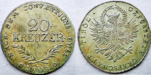 Tirol 20 Kreuzer 1809 erhabene vz 6,62g  100.JPG