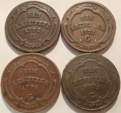 Kreuzer Günzburg Herinek 1601,1602,1603 und 1604.jpg