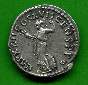 Denar Domitianus C. 287 Rv. IMP XXII COS XVII CENS PPP. Minerva li. stehd, Schild..jpg