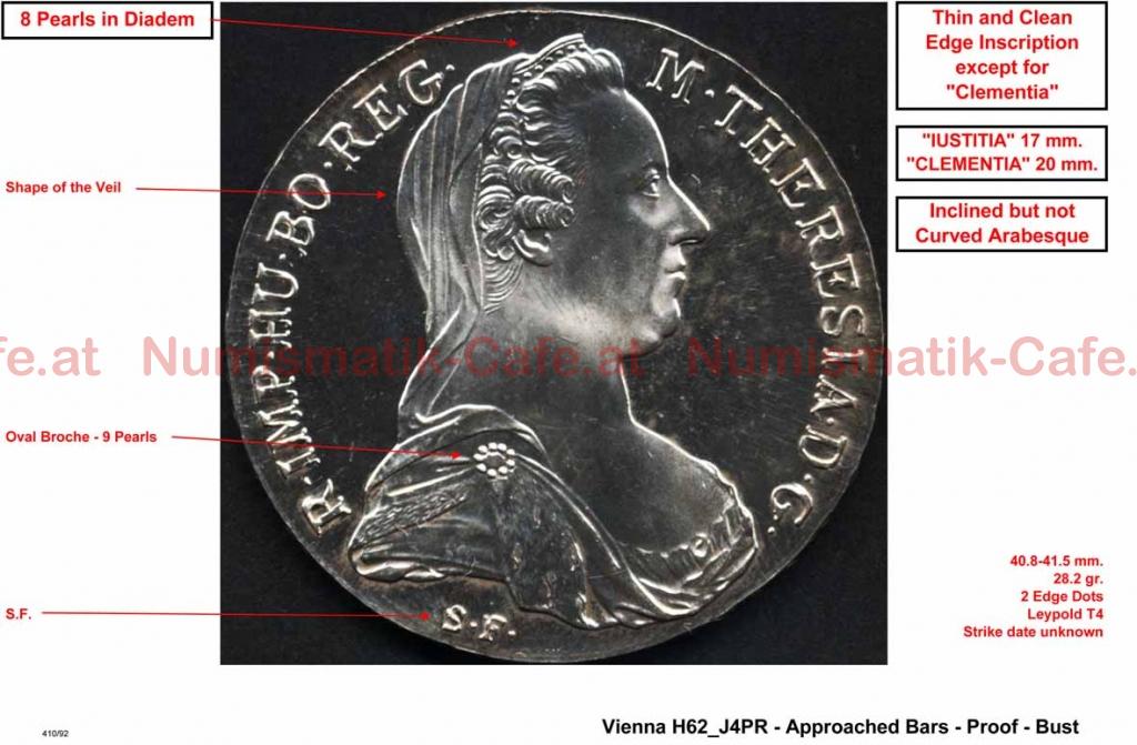 SF - Vienna - H62 J4PR - Approached Bars - Proof - Bust LR