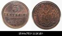 3 Centesimi 1852 M (Mailand)